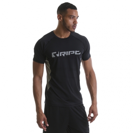Contrast Panel T-Shirt Black/Grey